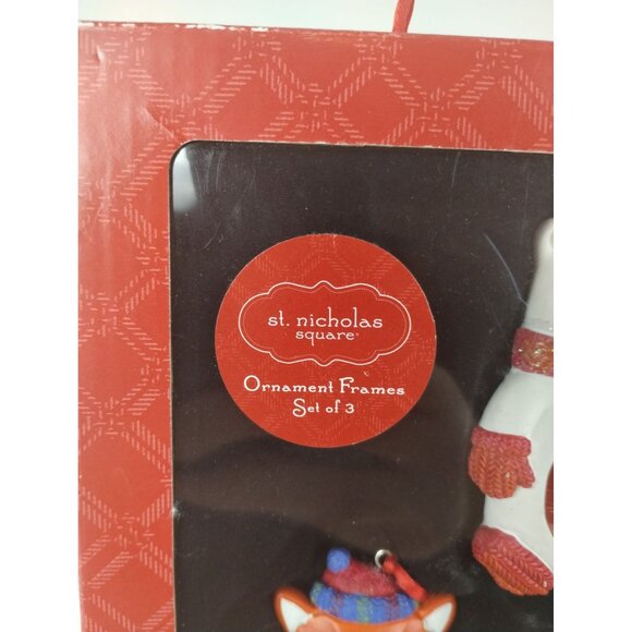 St Nicholas Square Animal Ornament Picture Frames Set of 3 Christmas Holiday - Picture 5 of 6